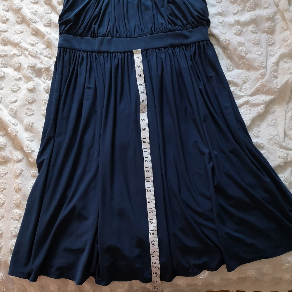Essentials By ABS Romantic Cottage Core Navy Blue Sleeveless Dress Size 14 - Picture 5 of 10